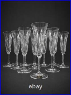 Lot de 12 flûtes à champagne en cristal Saint-Louis modèle Cerdagne