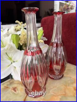 Lot de 2 carafes Cristal Saint Louis rouges très bon état années 30