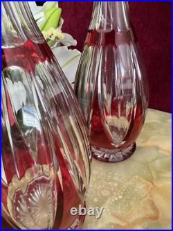 Lot de 2 carafes Cristal Saint Louis rouges très bon état années 30