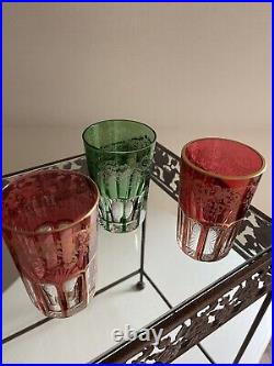 Lot de 3 gobelets à thé en cristal de Saint Louis, collection Rabat