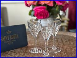 Lot de 3 verres à vin Cristal Saint Louis modèle Bristol signés très bon état