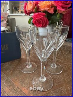Lot de 3 verres à vin Cristal Saint Louis modèle Bristol signés très bon état