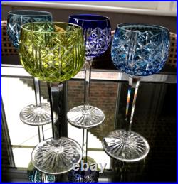 Lot de 4 Grands Verres Cristal Saint Louis Rohmer riesling