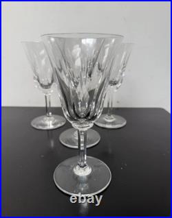 Lot de 4 Verres à Vin Cristal Saint Louis Cerdagne Signés 18 cm