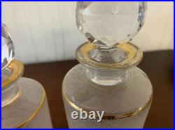 Lot de 5 flacons givré doré en cristal de Saint Louis (prix du lot)