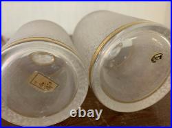 Lot de 5 flacons givré doré en cristal de Saint Louis (prix du lot)