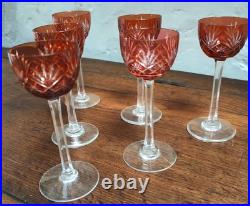Lot de 6 Verres à Liqueur en Cristal de Saint Louis. Hauteur 13,3cm Parfait état