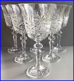 Lot de 6 Verres à eau en Cristal Taillé Saint Louis, Baccarat Haut 18,3 cm
