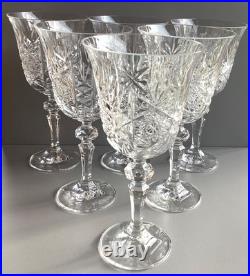 Lot de 6 Verres à eau en Cristal Taillé Saint Louis, Baccarat Haut 18,3 cm