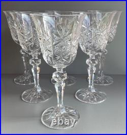 Lot de 6 Verres à vin en Cristal Taillé Saint Louis, Baccarat Haut 17 cm