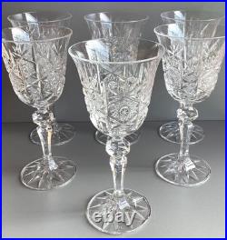Lot de 6 Verres à vin en Cristal Taillé Saint Louis, Baccarat Haut 17 cm