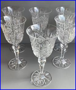 Lot de 6 Verres à vin en Cristal Taillé Saint Louis, Baccarat Haut 17 cm