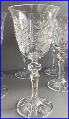 Lot de 6 Verres à vin en Cristal Taillé Saint Louis, Baccarat Haut 17 cm