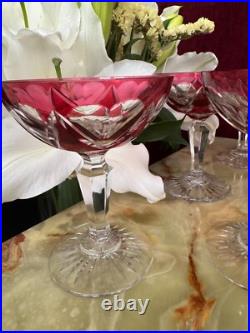 Lot de 6 coupes à champagne Cristal Saint Louis rouges très bon état années 30