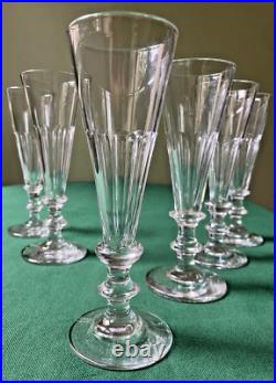 Lot de 6 flûtes à Champagne en cristal Saint Louis 1900 (17,5 cm de hauteur)