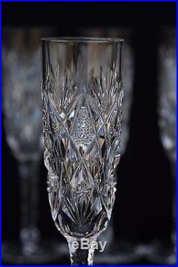 Lot de 6 flûtes à champagne en cristal de St Louis modèle Florence