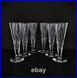 Lot de 6 flûtes à champagne en cristal taillé 19 / XIXe siècle Baccarat St-Louis