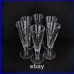 Lot de 6 flûtes à champagne en cristal taillé 19 / XIXe siècle Baccarat St-Louis