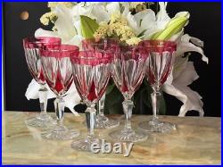 Lot de 6 verres à eau Cristal Saint Louis rouges très bon état années 30