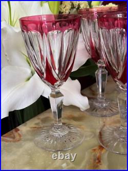 Lot de 6 verres à eau Cristal Saint Louis rouges très bon état années 30