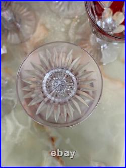 Lot de 6 verres à eau Cristal Saint Louis rouges très bon état années 30
