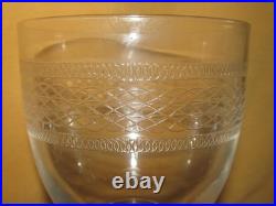 Lot de 6 verres à eau vin cristal Baccarat Saint-Louis frise gravée H 15 cm