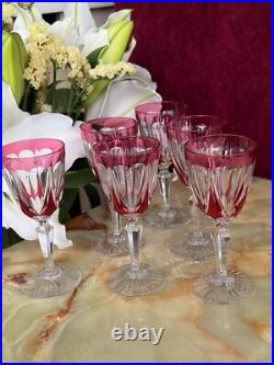 Lot de 6 verres à porto Cristal Saint Louis rouges très bon état années 30