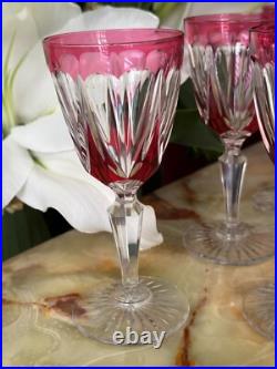 Lot de 6 verres à porto Cristal Saint Louis rouges très bon état années 30