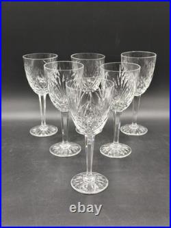 Lot de 6 verres à vin en cristal taillé style Saint-Louis Chantilly H. 18 cm