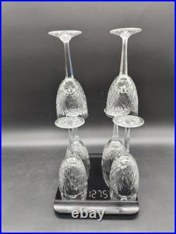 Lot de 6 verres à vin en cristal taillé style Saint-Louis Chantilly H. 18 cm