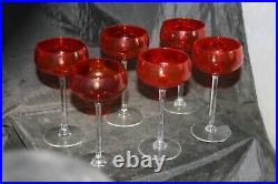 Lot de 6 verres cristal de St Louis ou Baccarat vers 1900