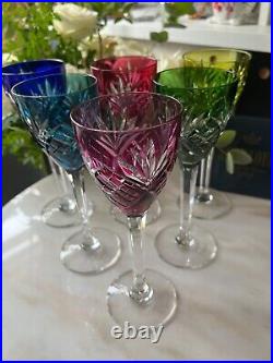 Lot de 6 verres roemers Cristal Saint Louis modèle Chantilly très bon état