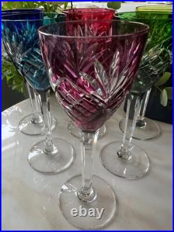 Lot de 6 verres roemers Cristal Saint Louis modèle Chantilly très bon état