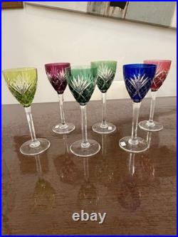 Lot de 6 verres roemers Cristal Saint Louis modèle Chantilly très bon état
