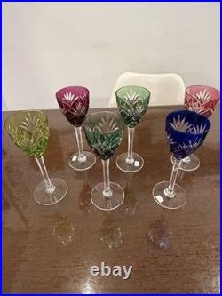 Lot de 6 verres roemers Cristal Saint Louis modèle Chantilly très bon état