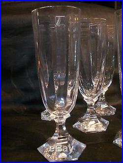Lot de 8 superbes flutes à Champagne en cristal St Louis modèle St Cloud TBE