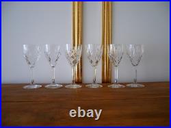 Lot verres à eau cristal taillé Saint ST Louis Chantilly 17.6 cm