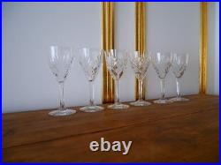 Lot verres à eau cristal taillé Saint ST Louis Chantilly 17.6 cm
