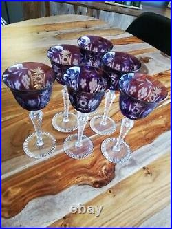 Magnifique série de 6 verre à pied en Crystal de saint louis