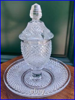 Moutardier Cristal St Louis Taille Diamant XIX ème siècle