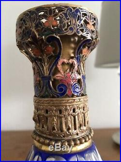 Old Lampe Berger Cristal Crystal Saint Louis Avec Rare Bouchon Emaille 1910/30