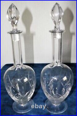 PAIRE CARAFES Cristal Taillé St LOUIS début 20 éme