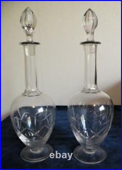 PAIRE CARAFES Cristal Taillé St LOUIS début 20 éme