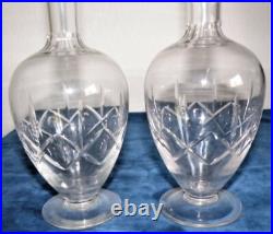 PAIRE CARAFES Cristal Taillé St LOUIS début 20 éme