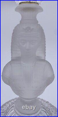 Paire Bougeoirs CRISTAL SAINT LOUIS Très RARE Modèle EGYPTOMANIE Pharaon 1920