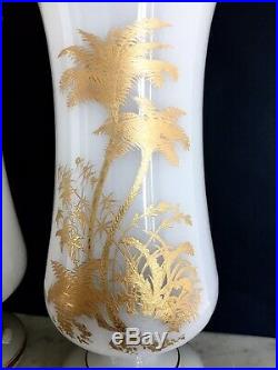 Paire Vases Opaline savonneuse CHARLES X Grande qualité St Louis XIX Cristal