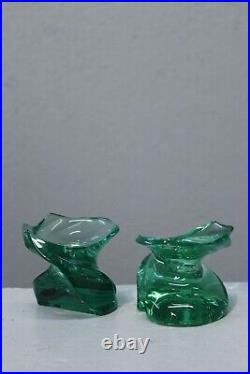 Paire de bougeoirs Eole Cristal de Saint-Louis France 1990s