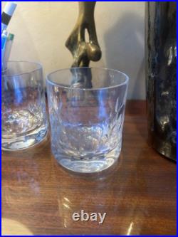 Paire de verres à whisky en cristal Saint-Louis motif nid d'abeilles