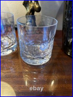 Paire de verres à whisky en cristal Saint-Louis motif nid d'abeilles