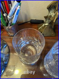 Paire de verres à whisky en cristal Saint-Louis motif nid d'abeilles